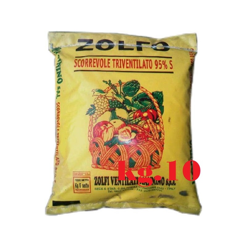 ZOLFO GIALLO SCORREVOLE TRIVENTILATO 95% KG. 10 MANNINO