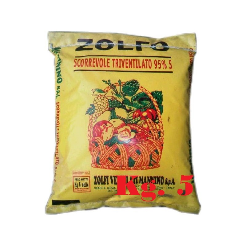 ZOLFO GIALLO TRIVENTILATO SCORREVOLE 95% KG. 5 MANNINO