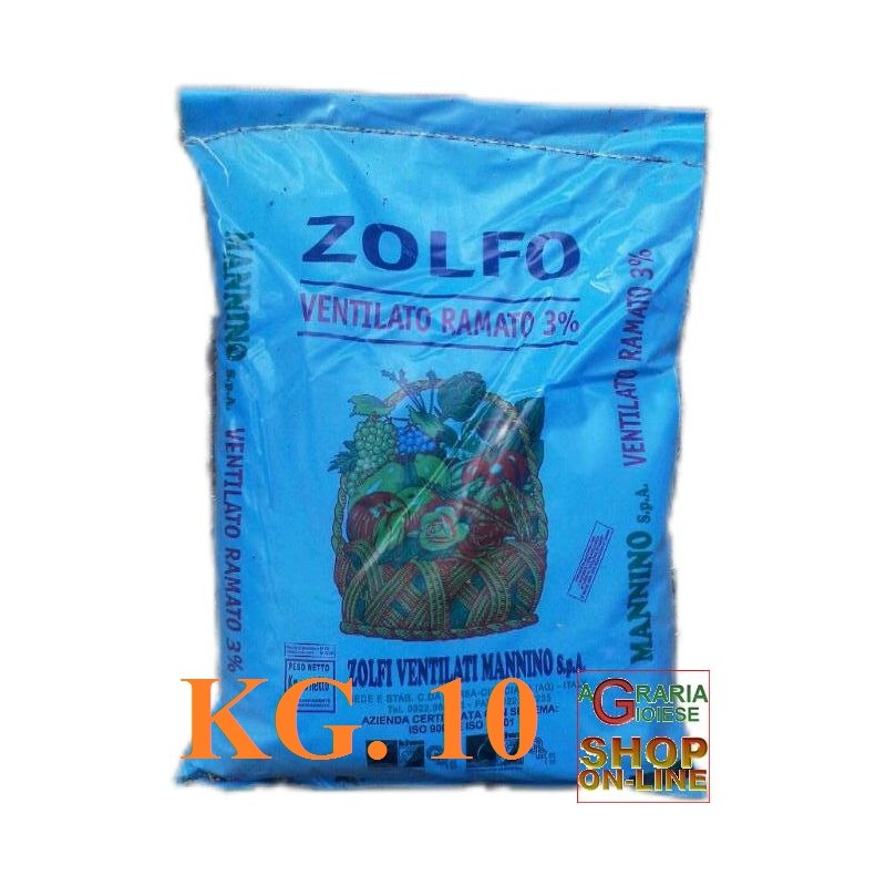 wholesale pesticides ZOLFO VENTILATO RAMATO 5% KG. 25 MANNINO